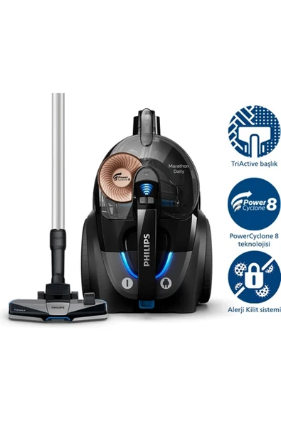 Philips Torbasız Süpürge XB7150/07 Marathon Daily Torbasiz Elektrikli Süpürge ürün görseli 1