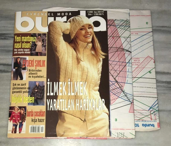 BURDA Ekim 2001 Sayı 10 ( PAFTALARI MEVCUT )(Sahafiye Kitap) ürün görseli 1