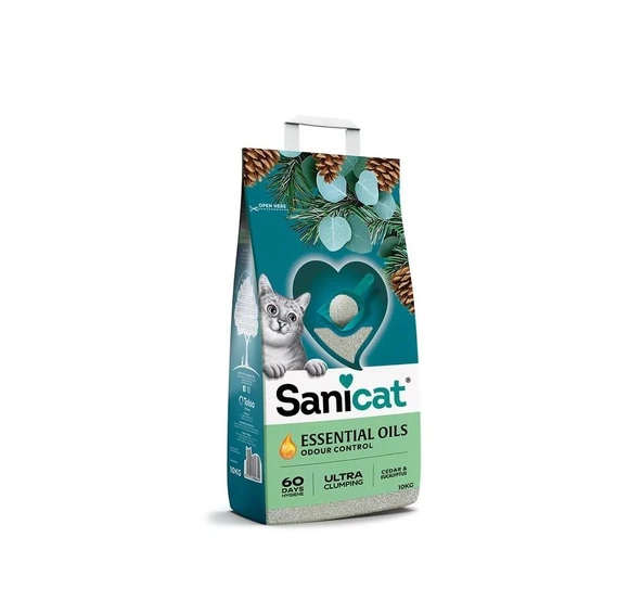 Sanicat Essential Oils Sedir&Okaliptüs Koukulu Kedi Kumu 10KG ürün görseli 1