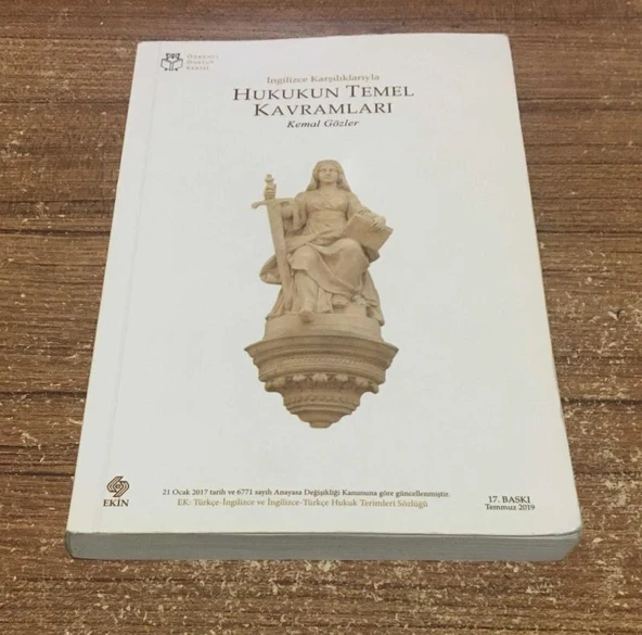 İngilizce Karşılıklarıyla HUKUKUN TEMEL KAVRAMLARI 17.BASKI - TEMMUZ 2019(Sahafiye Kitap) ürün görseli 1