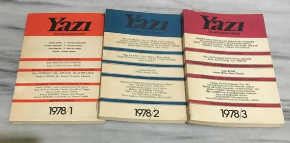YAZI Üç Aylık Kültür Dergisi 1978 Sayı 1-2-3 ( takım )(Sahafiye Kitap) ürün görseli 1