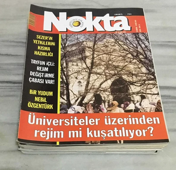 NOKTA Dergisi 29 Ağustos - 11 Eylül 2003 Sayı 1068 BİR YUDUM NEBİL ÖZGENTÜRK-TAYFUN İÇLİ: REJİM DEĞİŞTİRME ÇABASI VAR(Sahafiye Kitap) ürün görseli 1