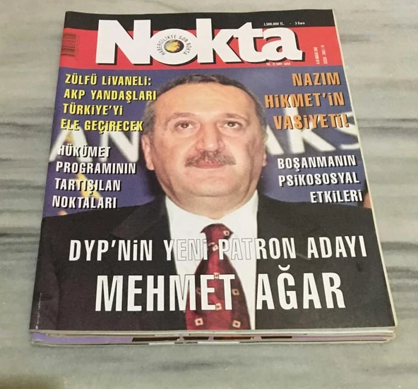 NOKTA Dergisi 6-19 Aralık 2002 Sayı 1049 DYP'NİN YENİ PATRON ADAYI MEHMET AĞAR - LİVANELİ: AKP YANDAŞLARI TÜRKİYE'Yİ ELE GEÇİRECEK(Sahafiye Kitap) ürün görseli 1