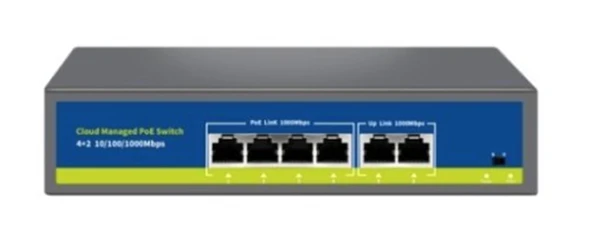 Nova NVC-S21-4GP2G 4 Port 2 Uplink Full Gigabit Cloud Poe Switch ürün görseli 1
