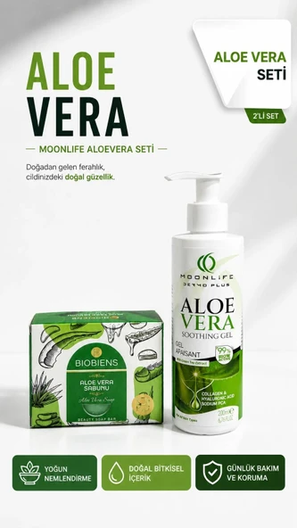 MoonLife AloeVera Jel 200 ml & Biobiens AloeVera Sabunu ürün görseli 1