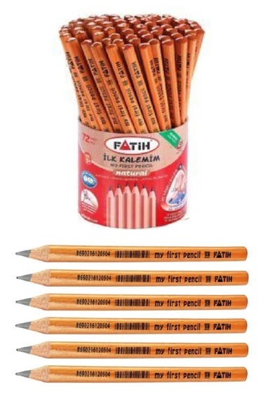 Fatih Ilk Kalemim Jumbo Üçgen Başlangıç Kalemi Natural 6 Adet ürün görseli 1