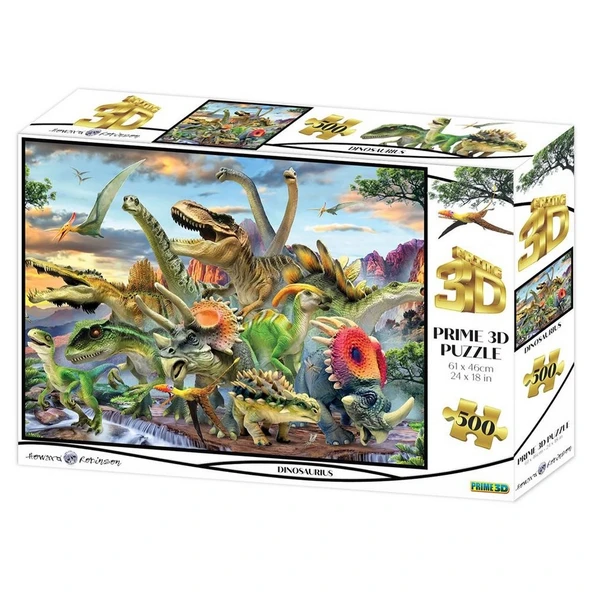 Prime 3D - Dinozorlar 500 Parça Yetişkin Puzzle ürün görseli 1