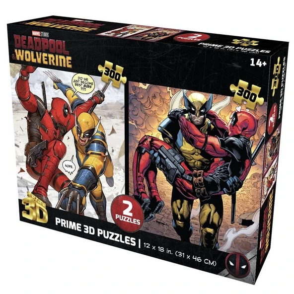 Prime 3D Marvel Deadpool İkili Puzzle 300 Parça ürün görseli 1