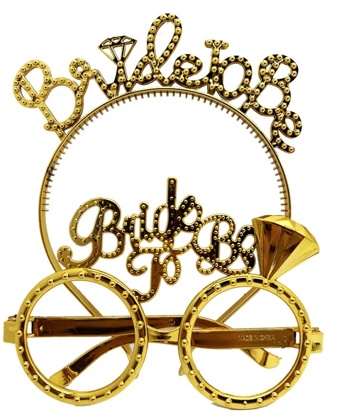 Bride To Be Taç ve Gözlük Seti - Altın Renk ürün görseli 1