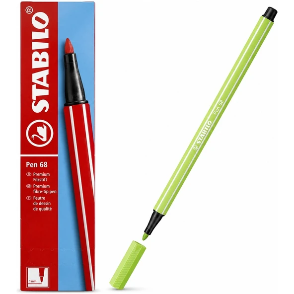 Keçe Uçlu Boya Kalemi 1 mm Fıstık Yeşili 68/34 10 Lu Paket ürün görseli 1