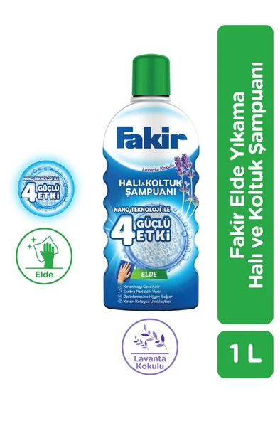 Fakir Nano Teknolojili Lavanta Elde Halı ve Koltuk Şampuanı 1 lt ürün görseli 1