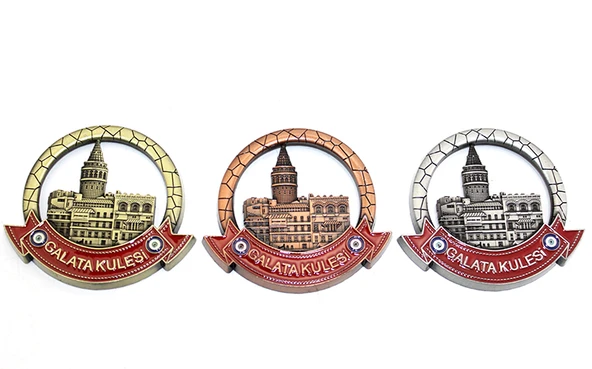 İstanbul Temalı Metal Magnet Galata Kulesi Yuvarlak Tasarım ürün görseli 1