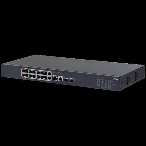 DAHUA CS4218-16ET-135, 16Port, Megabit, PoE 135W, 2 Port SFP Gigabit Combo, Cloud Yönetilebilir, Switch ürün görseli 1