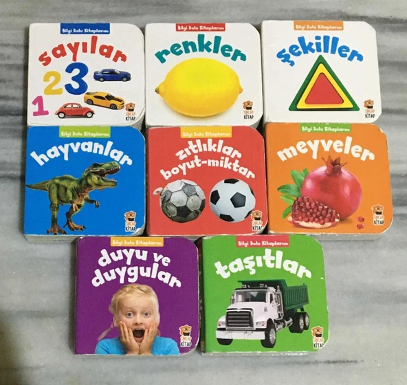 ( Sincap Kitap ) BİLGİ DOLU KİTAPLARIM 8 KİTAP ( Sayılar,Renkler,Şekiller,Hayvanlar,Zıtlıklar,Meyveler,Duyu ve Duygular,Taşıtlar )(Sahafiye Kitap) ürün görseli 1