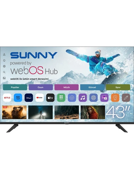 Sunny SN43FMLN-W02S Full HD 43" 109 Ekran Uydu Alıcılı webOS Smart LED TV ürün görseli 1