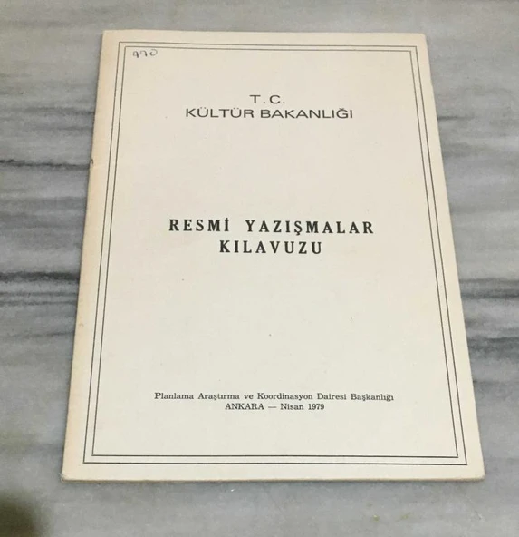 T.C. KÜLTÜR BAKANLIĞI RESMİ YAZIŞMALAR KILAVUZU(Sahafiye Kitap) ürün görseli 1