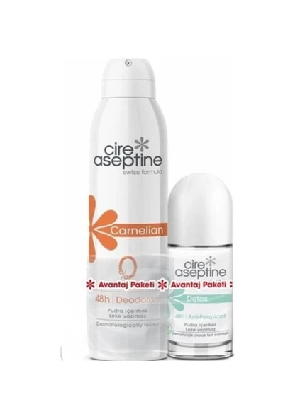 Cire Aseptine Carnelian Deodorant 150 ml + Detox Rollon 60 ml - Avantaj Paketi ürün görseli 1