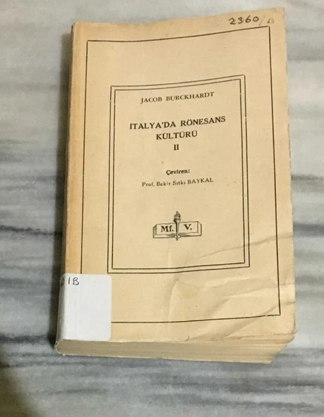 İTALYA'DA RÖNESANS KÜLTÜRÜ II ( 2 )(Sahafiye Kitap) ürün görseli 1
