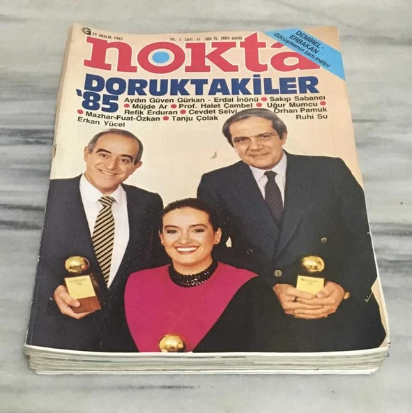 NOKTA DERGİSİ 29 Aralık 1985 Sayı 51 DORUKTAKİLER '85 Refik Erduran-Müjde Ar - Uğur Mumcu(Sahafiye Kitap) ürün görseli 1