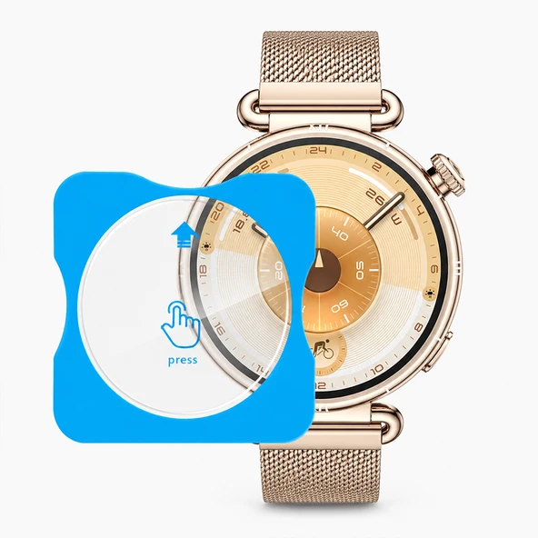 Huawei Watch GT6 41mm Uyumlu Kolay Takılabilir Takma Aparatlı Temperli Cam Ekran Koruyucu ürün görseli 1