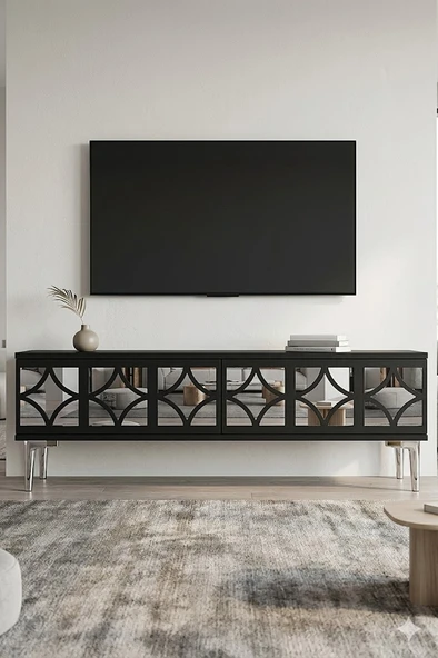 TSA1236AS ÖZ Tv Sehpası Antrasit-Silver 120cm ürün görseli 1