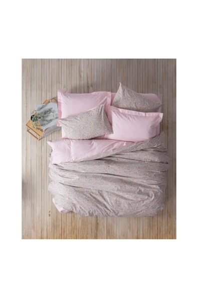 Cotton Box Petite Çift Kişilik Çarşaflı Lastikli Nevresim Takımı Sihu Pembe ürün görseli 1