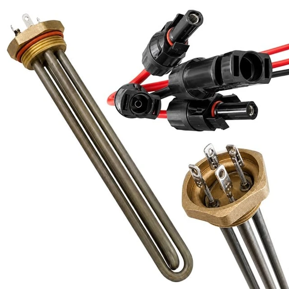 Powermaster PM-29934 40Mm Pirinç Başlıklı Solar Rezistans - MC4 Konnektörlü Pabuçlu Tam Set ürün görseli 1
