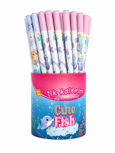 FATİH  ÜÇGEN CUTE FISH BAŞLANGIÇ KALEMİ 12 ADET ürün görseli 1