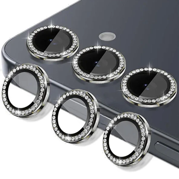 Galaxy S26 Plus Uyumlu Taşlı Lens Koruyucu (Temperli Cam Kamera Koruyucu) ürün görseli 1
