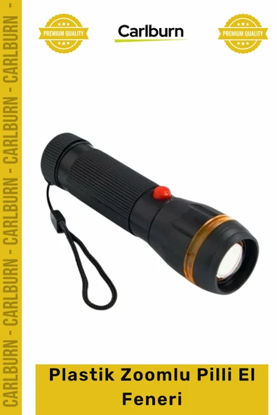 #ElFeneri Güçlü Led Aydınlatma Kamp Outdoor Odaklanabilir PS7083 Plastik Zoomlu Pilli El Feneri ürün görseli 1