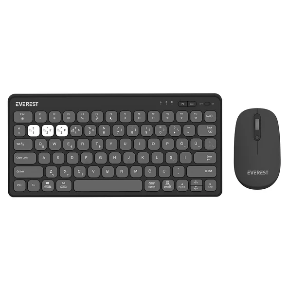 Everest Lumi Km-Bt903 Gri 3İn1 3 Bt + 2.4 1600Dpi Q 4 Cihaz Bağlantılı Kablosuz Klavye + Mouse Set ürün görseli 1