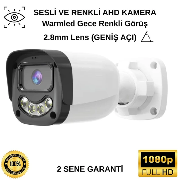 HM-464 RENKLİ VE SESLİ AHD FULL HD 2.8MM LENS 2MP KAMERA ürün görseli 1