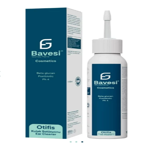 Bavesi Kedi ve Köpek Kulak Temizleme Solüsyonu 125 ml - Otifis Kir, Koku ve Kaşıntı Giderici ürün görseli 1