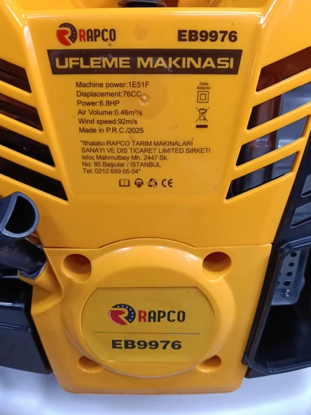 オレンジフレコのバタデコーラ PTTAVM: RAPCO EB9976 MOTORLU YAPRAK ÜFLEME ve TOPLAMA MAKİNESİ 6,8 hp