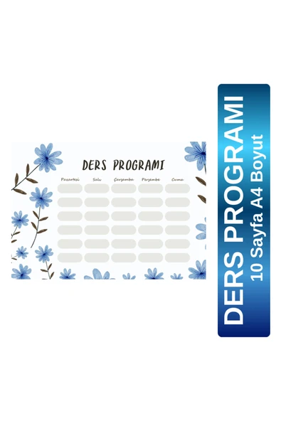 Organik Yolda Ders Programı (10 Sayfa A4 Boyut) ürün görseli 1