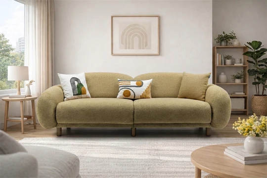 Rolivs Bonita Üçlü Bukle Sahra Modern Kanepe ürün görseli 1