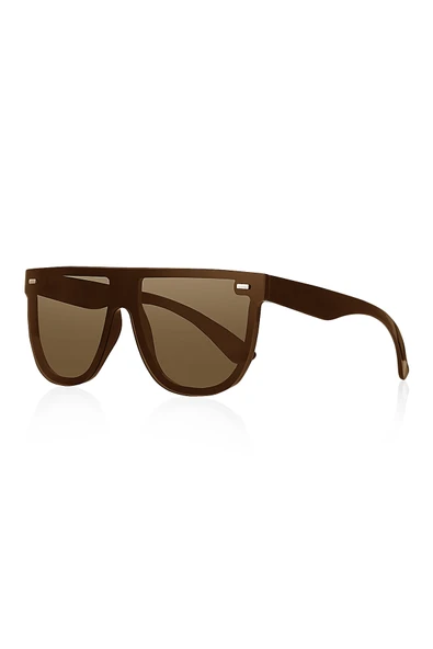 Uv400 Göz Koruyucu Trend Unisex Güneş Gözlüğü Kahve Model 1020 ürün görseli 1