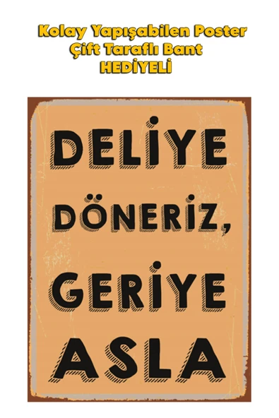 Organik Yolda DELİYE DÖNERİZ GERİYE ASLA POSTER KALİTELİ BASIM 10X15 cm ürün görseli 1