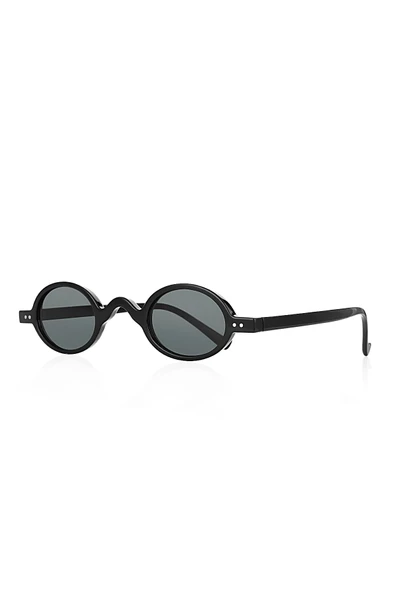 Yuvarlak Unisex Güneş Gözlüğü Siyah Parlak 1028 ürün görseli 1