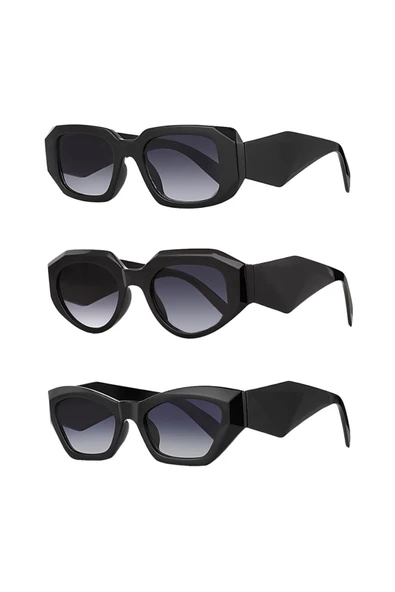 Uv400 Koruyucu Unisex Güneş Gözlüğü 3'lü Fırsat Seti 1038/1039/1040 ürün görseli 1