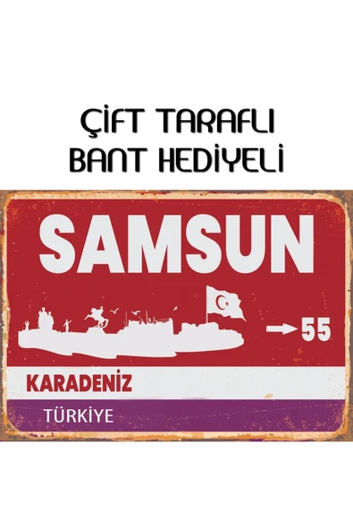Organik Yolda SAMSUN ŞEHİR TABELASI KALİTELİ BASIM 10X15 cm ürün görseli 1