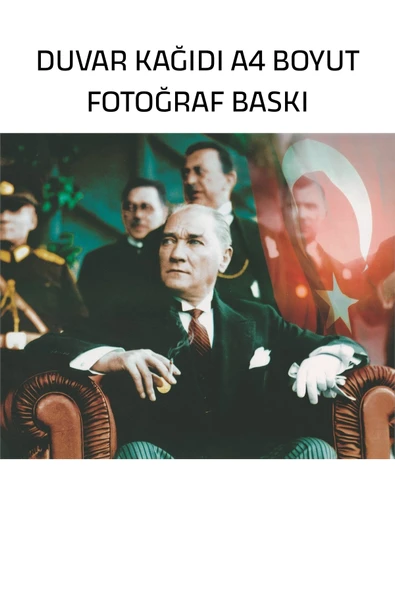 Organik Yolda Atatürk Duvar Kağıdı, Fotoğraf Baskı, A4 Boyut, 21,0 X 29,7 Cm ürün görseli 1