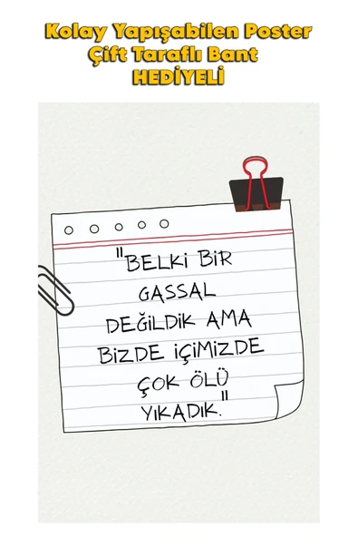 Organik Yolda GASSAL DEĞİLDİK AMA İÇİMİZDE ÇOK ÖLÜ YIKADIK POSTER KALİTELİ BASIM 10X15 cm ürün görseli 1
