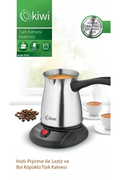 Kiwi Kcm 7512 Çelik Cezve Türk Kahve Makinesi Inox ürün görseli 1