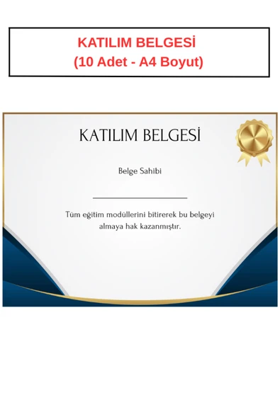Organik Yolda KATILIM BELGESİ  (10 Adet - A4 Boyut) ürün görseli 1
