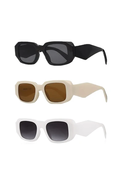 Uv400 Korumalı Unisex Güneş Gözlüğü Avantajlı 3'Lü Set 1038 ürün görseli 1