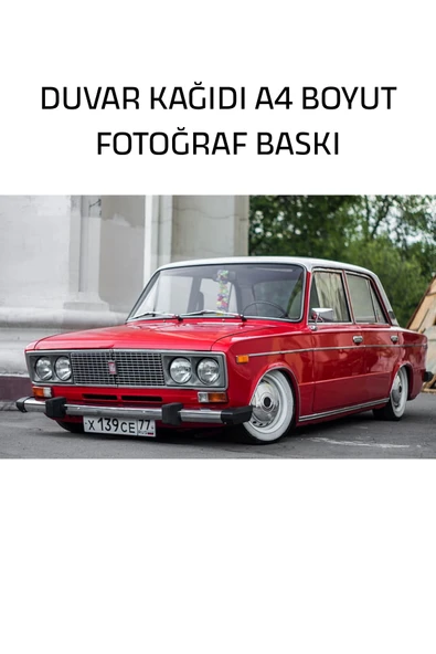 Organik Yolda Klasik Araba Duvar Kağıdı, Fotoğraf Baskı, A4 Boyut, 21,0 x 29,7 cm ürün görseli 1