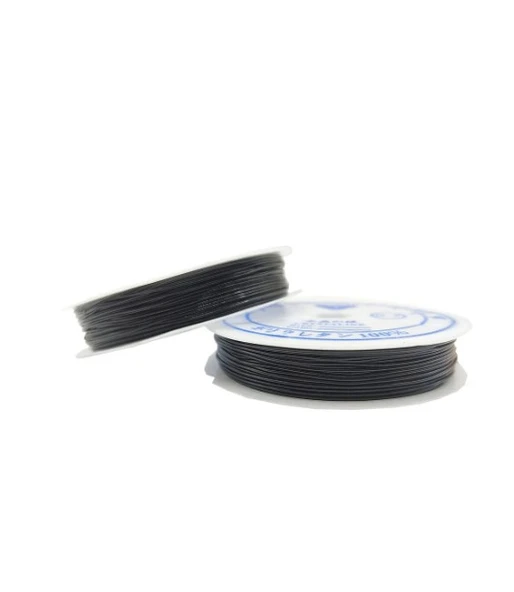 Siyah Misina 1.0 mm Esnek Silikon El İşi Takı Aksesuar Misinası - 1 Adet ürün görseli 1