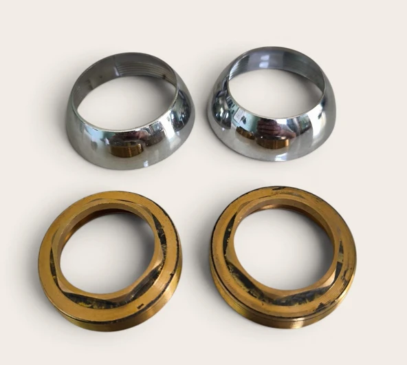 Batarya Musluk Çeşme 40mm Somun + Rozet Huni İkili Set ürün görseli 1