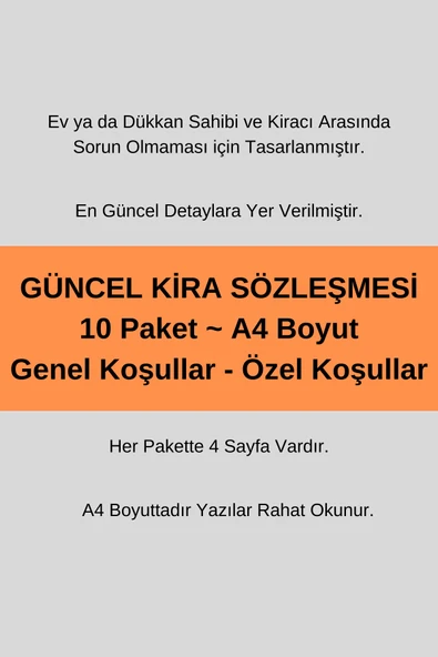 Organik Yolda 10 Paket, Kira Sözleşmesi Güncel Detaylı. ürün görseli 1